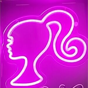 Barbie Logo Head Neon LED Wall Art